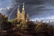 Karl friedrich schinkel, Gothic Cathedral with Imperial Palace